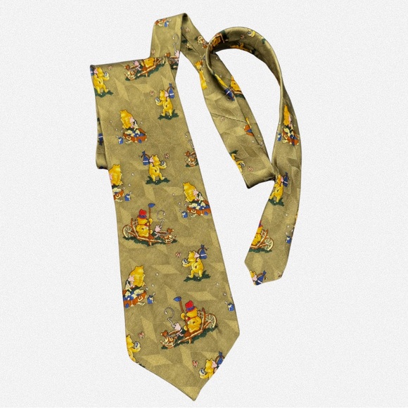 Disney Other - Classic Pooh Winnie The Pooh Tie Silk Piglet Disney Business Wear